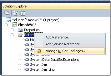Manage NuGet Packages...